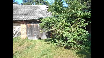 Russian Petka Jerks Off His Dick In His Rural Yard!