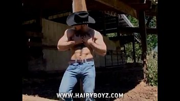 Cowboy Stud Adam Champ Went Topless Outdoor And Finger His Ass