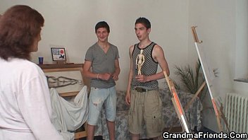 Naughty Granny Takes Two Young Dicks Naughty Granny Takes Two Young Dicks