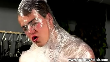 Gay Fuck Cristian Is Almost Swinging, Wrapped Up In Cable And