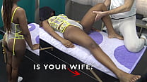 Is She Your Wife? Old Masseur Young Client In A Sexy Erotic Black Massage With Lotion