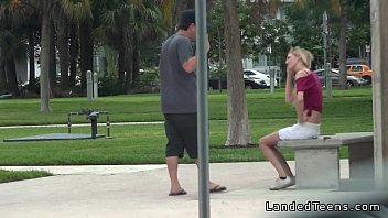 Busty Blonde Teen Banging In The Car In Public