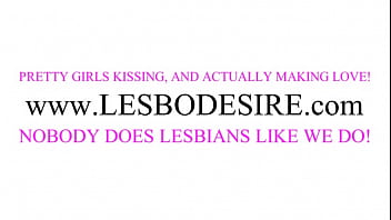 Lesbian Lovers Seducing Each Other With A Hot Kiss