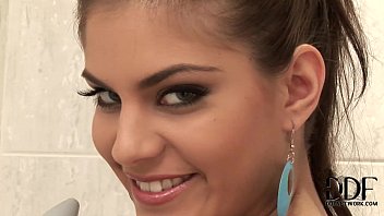 Most Beautiful Brunette Shows Her Pierced Pussy In Bathroom
