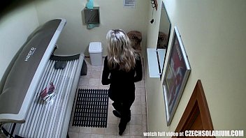 Blonde Girl Caught Is Solarium