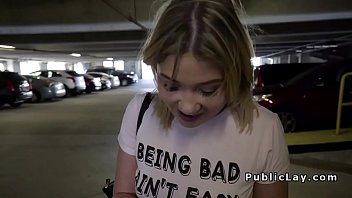 American Big Ass Blonde Bangs Outdoor