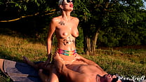 Oiled Outdoors Sex, Big Boobs, Public Sex, Tattoo Girl, Juicy Pussy, Doggystyle, Cum On Ass, Blowjob, Cum Clean Up, Creampie Cleanup, Guy Eats Own Cum, Self Cum Eat, Ass Licking